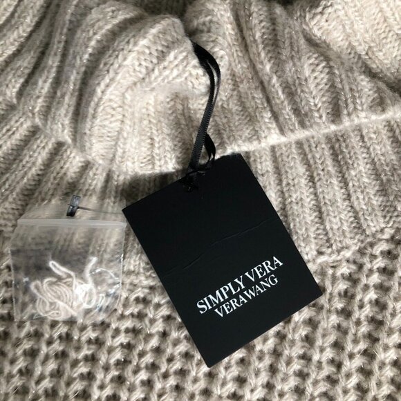 Simply Vera Wang Cable Knit Poncho Sweater Medium/Large New! Hipster Relaxed Fit - Picture 7 of 11